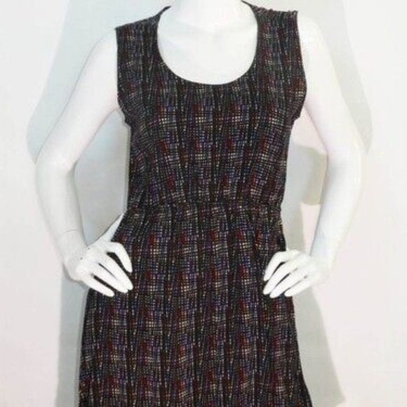 KAVU Midi Simone Summer Dress Pockets! Colourful Electric Grid Plaid NEW! - Picture 3 of 9